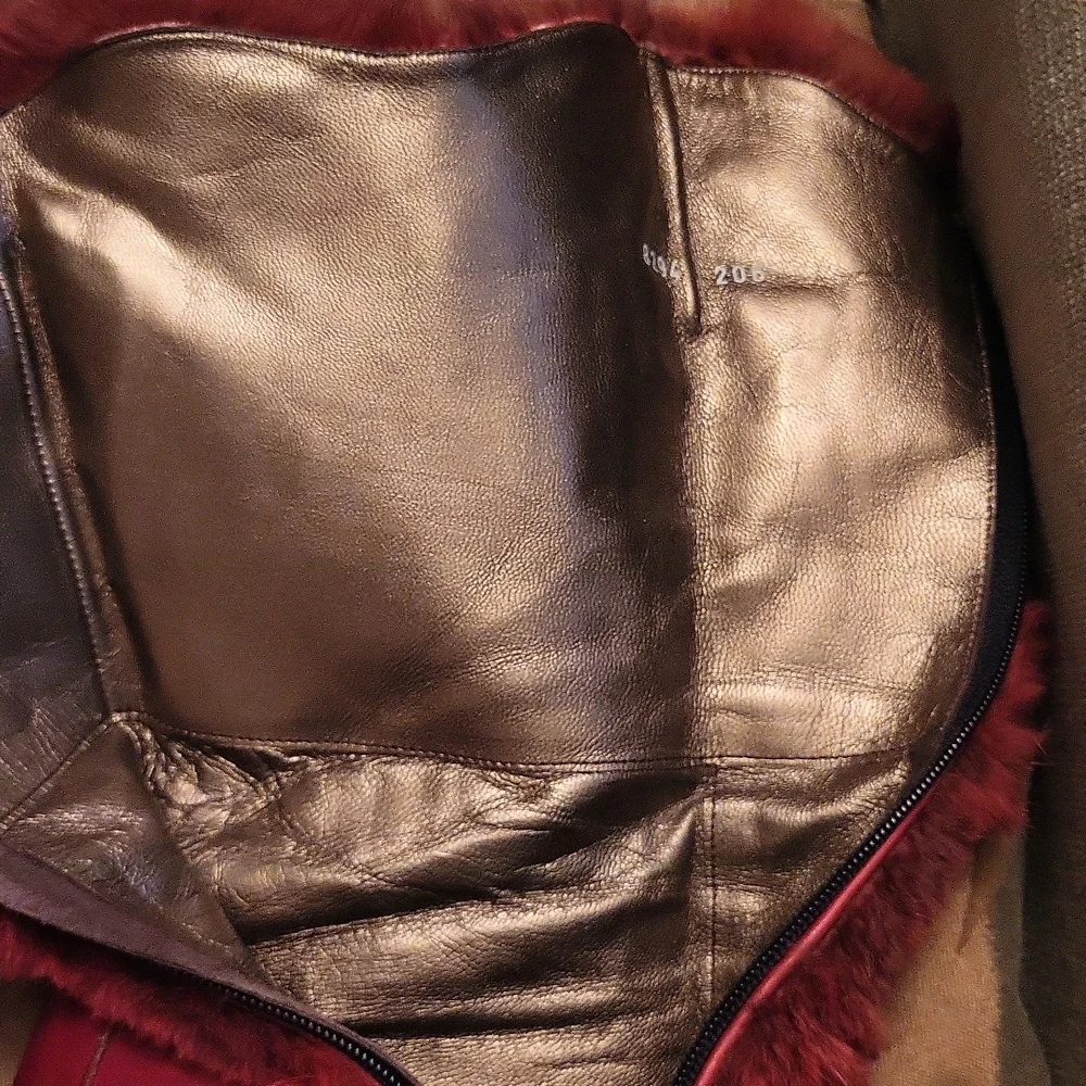 Vera Cuoio Italian Leather Boots With Real Rabbit Fur.  7.5 Size 38 - Picture 14 of 16